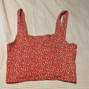 American Eagle Outfitters Orange Cropped Tank Top